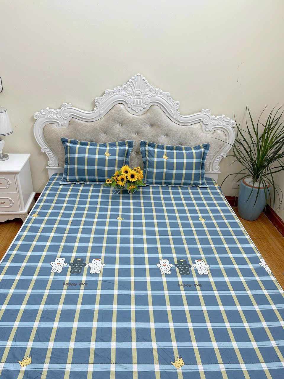 Bộ ga gối cotton Hàn Quốc