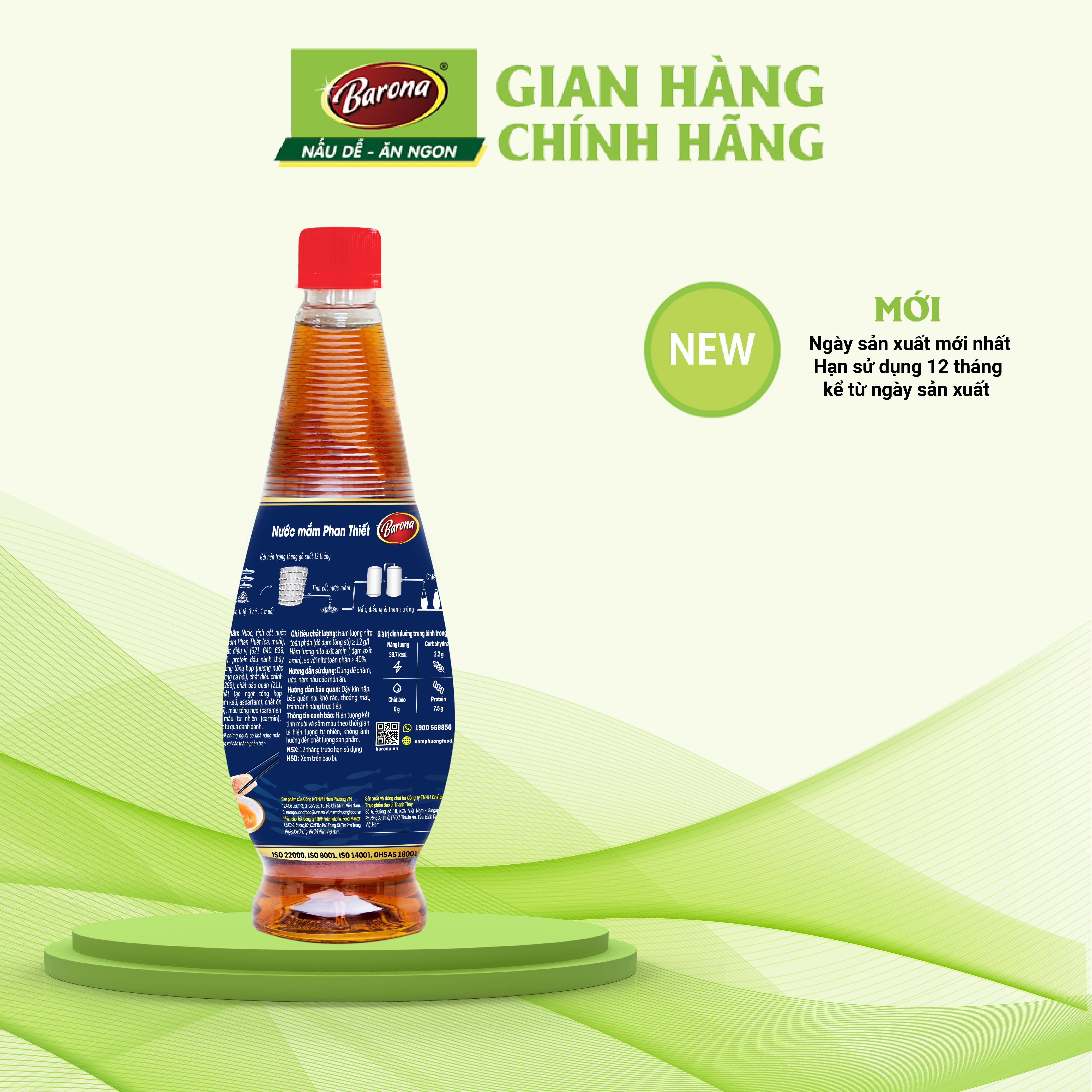 Nước mắm Barona  Đại Nhất 12 độ đạm 1 Thùng (12 chai x 750ml)