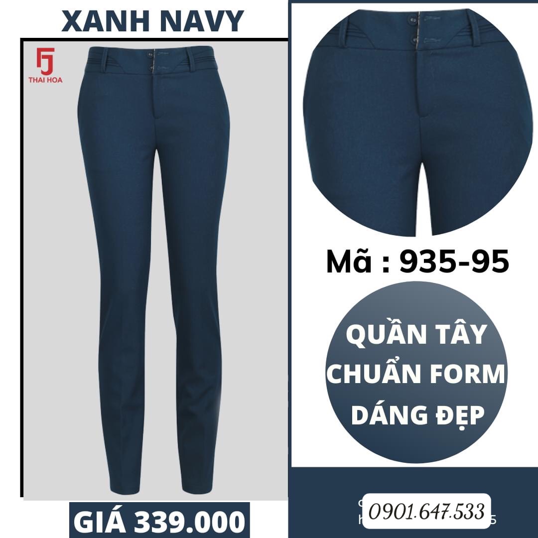 Quần tây Thái Hòa vải dày đứng form màu xanh navy 935-95 79-95