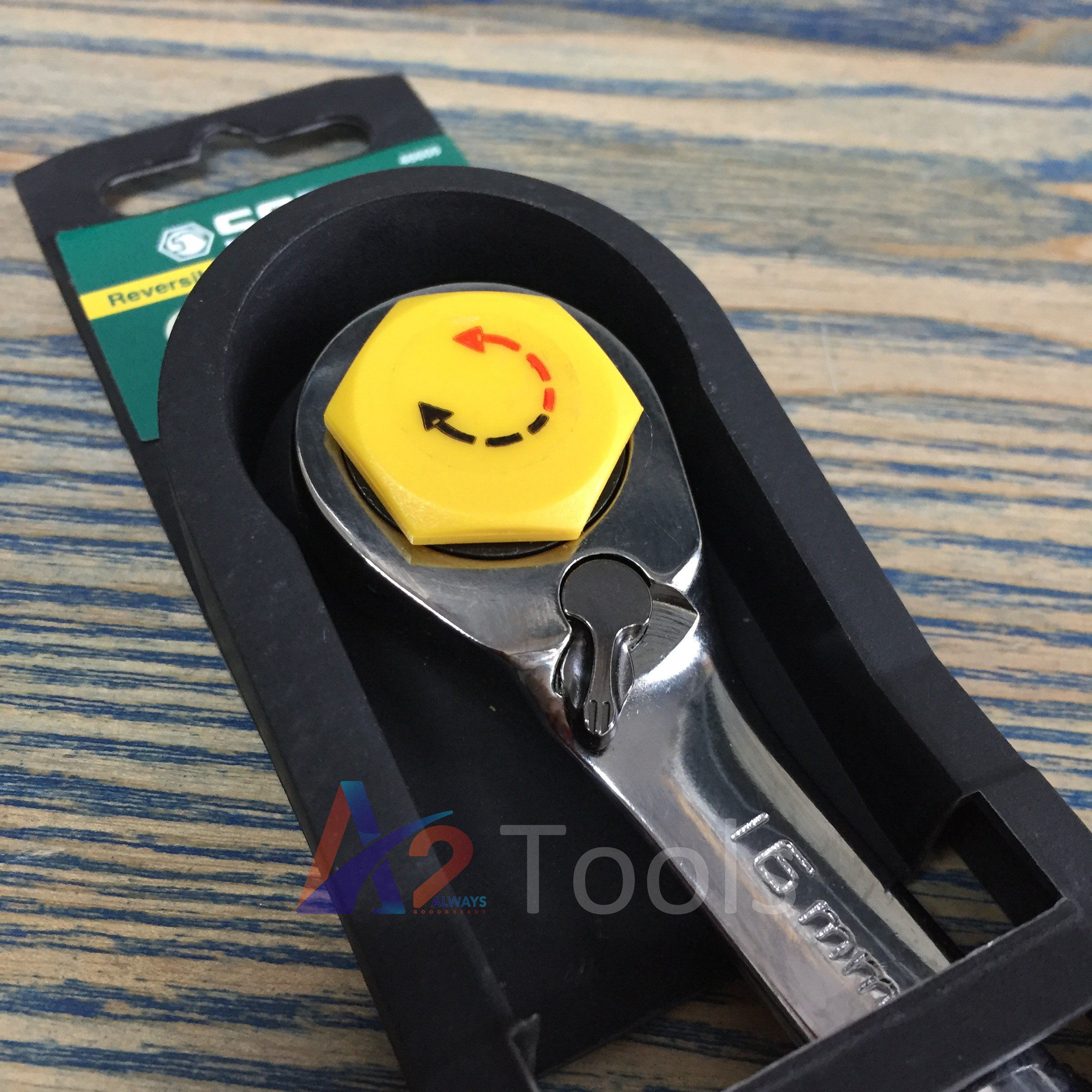 Cờ lê vòng miệng tự động đảo chiều sata 16mm 46609