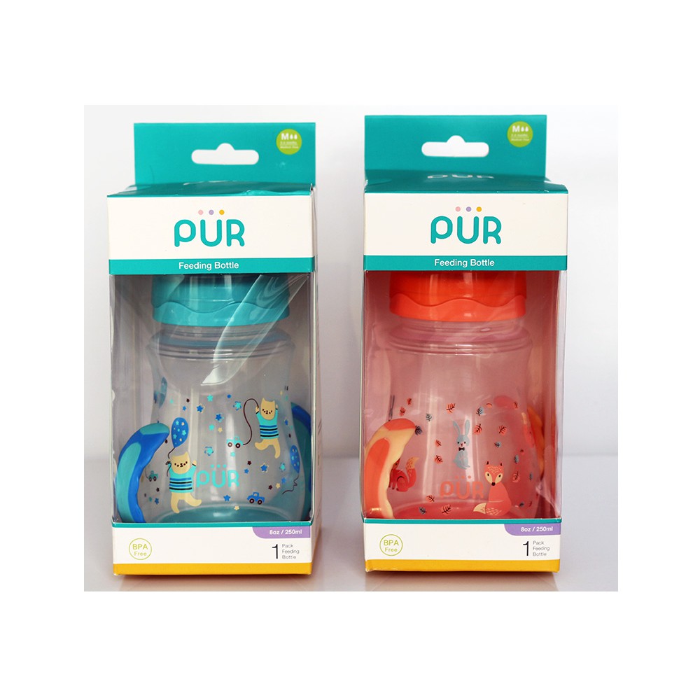 Bình sữa cổ rộng có quai phía đáy Pur 250ml