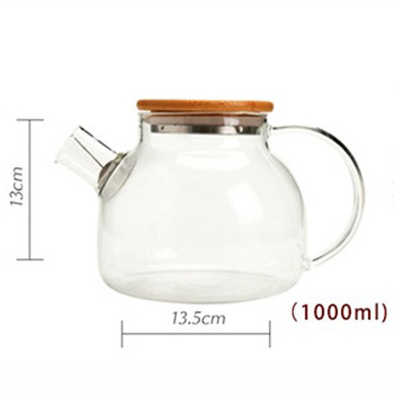 Bình đựng trà thủy tinh nhỏ gọn 700ml nắp gỗ