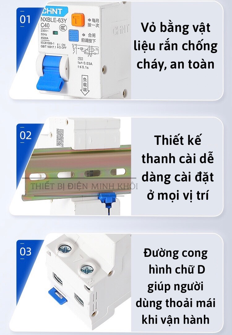 Cầu Dao Aptomat Chống Giật, Chống Rò CHINT Hàng chính hãng RCBO,át chóng giật,áp tô mát, CB NXBLE 1P 16A~63A,cầu dao chống giật,CB chống giật,cầu dao RCBO,aptomat tự động,cầu dao điện,cầu dao chống dòng rò,cầu dao tự động,aptomat tự động,áp tô mát,attoma