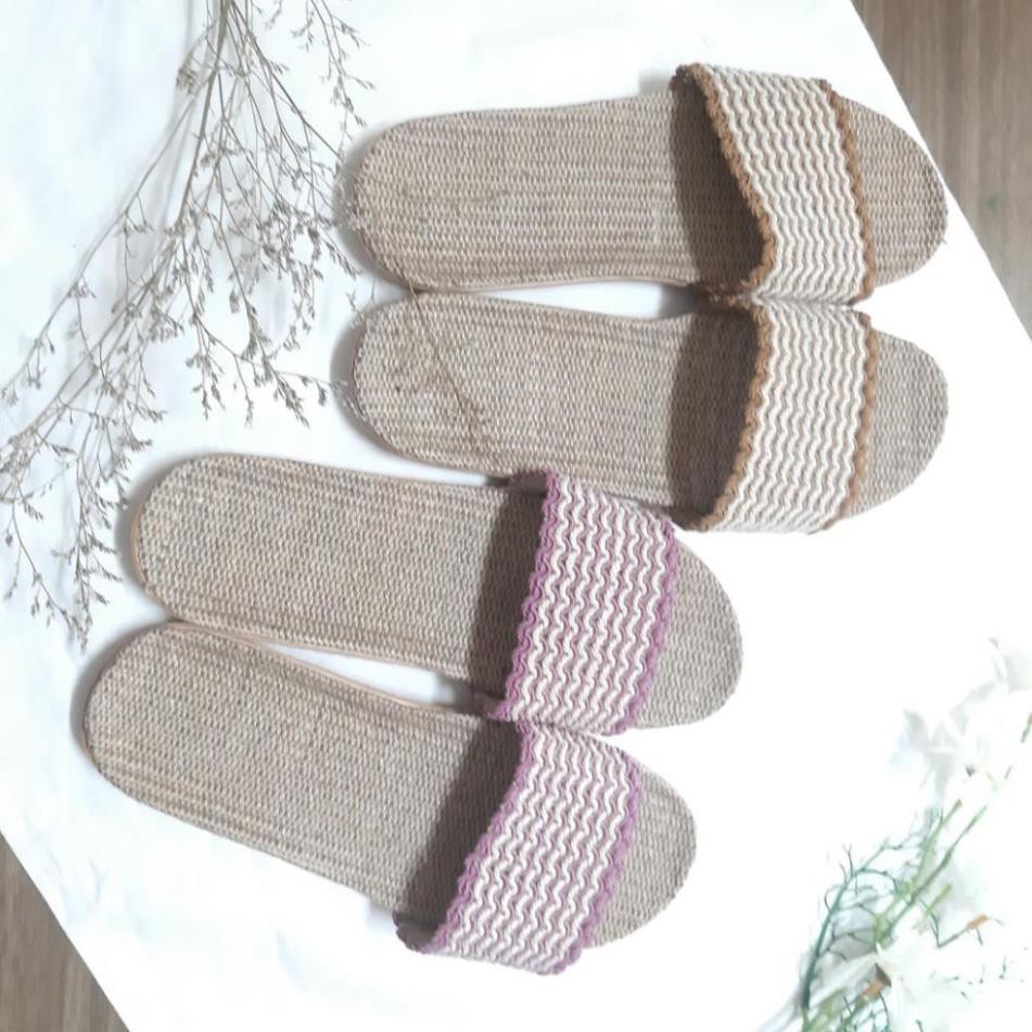Dép cói đi biển phong cách boho có ảnh thật