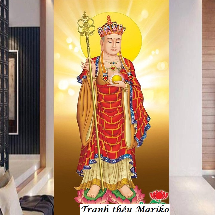 Tranh đính đá địa tạng vương bồ tát lv549 kích thước 50 x 80 cm