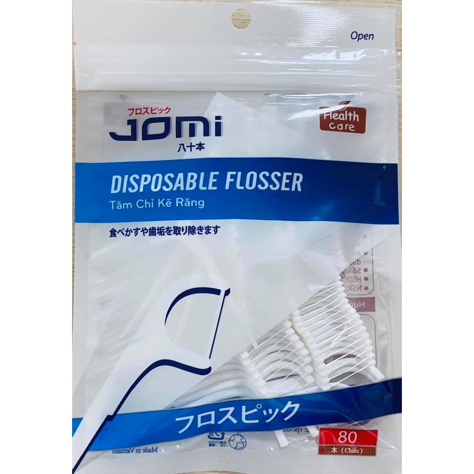 Tăm Chỉ Kẽ Răng Jomi Disposable Flosser 80 Chiếc Disposable Flosser