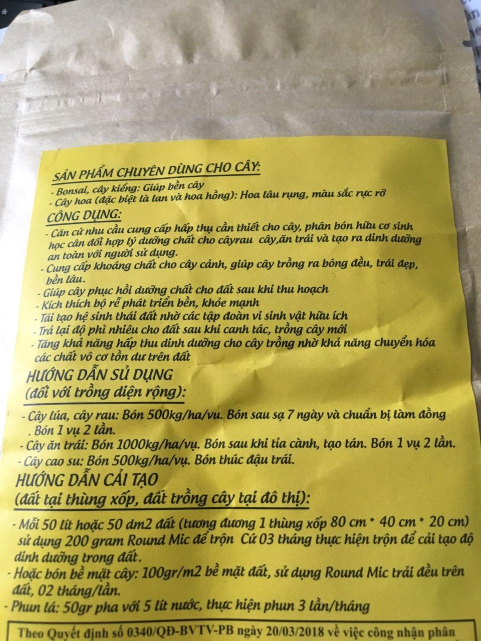 Phân cá hữu cơ sinh học round-mic Hàn quốc gói 300gr