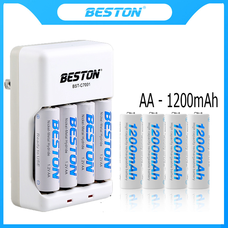 Combo sạc pin AA AAA Beston BST-C807B và 4 pin tiểu sạc AA 1200mAh
