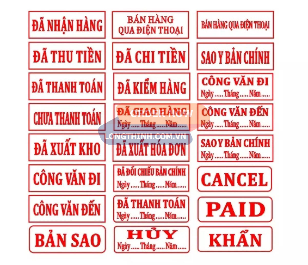 [HCM]Con dấu "Đã thu tiền" Shiny S-222/S-852
