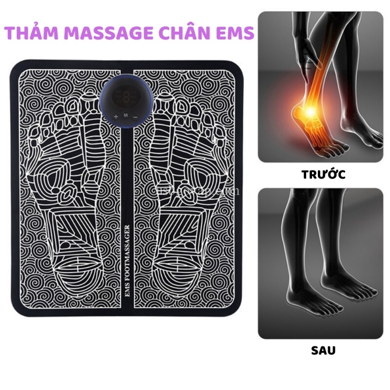 Therapeutic foot massage mat, 8 Massage modes, 19 levels - EMS Acupressure Pulse Relieve Pain