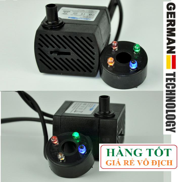 Bơm chìm hồ cá 2w hoặc 5w có 4 đèn LED