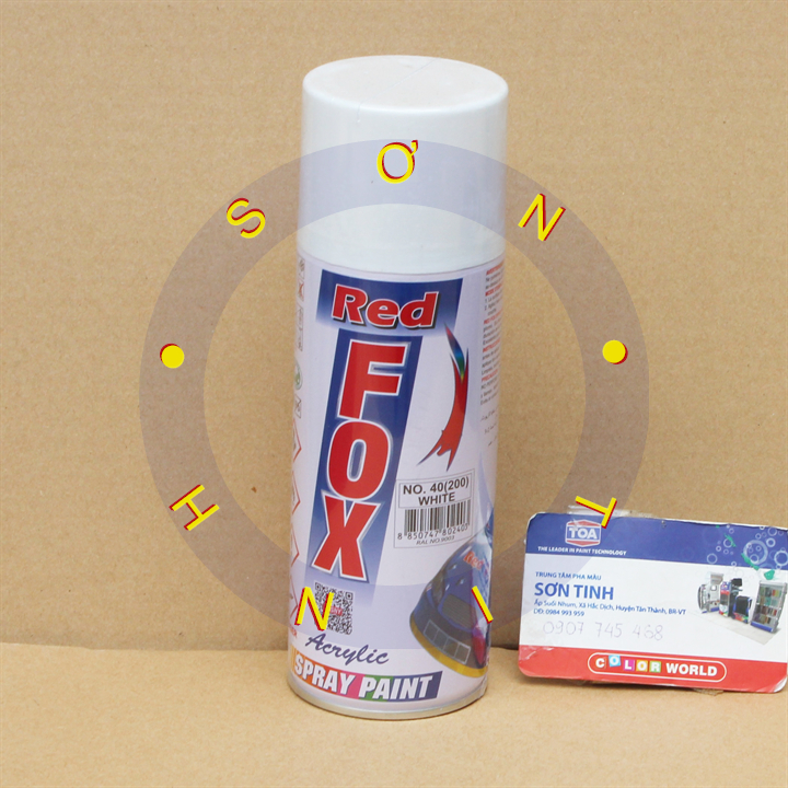 Sơn xịt RED FOX Thái Lan màu trắng 200 (No. 40) - 1 chai