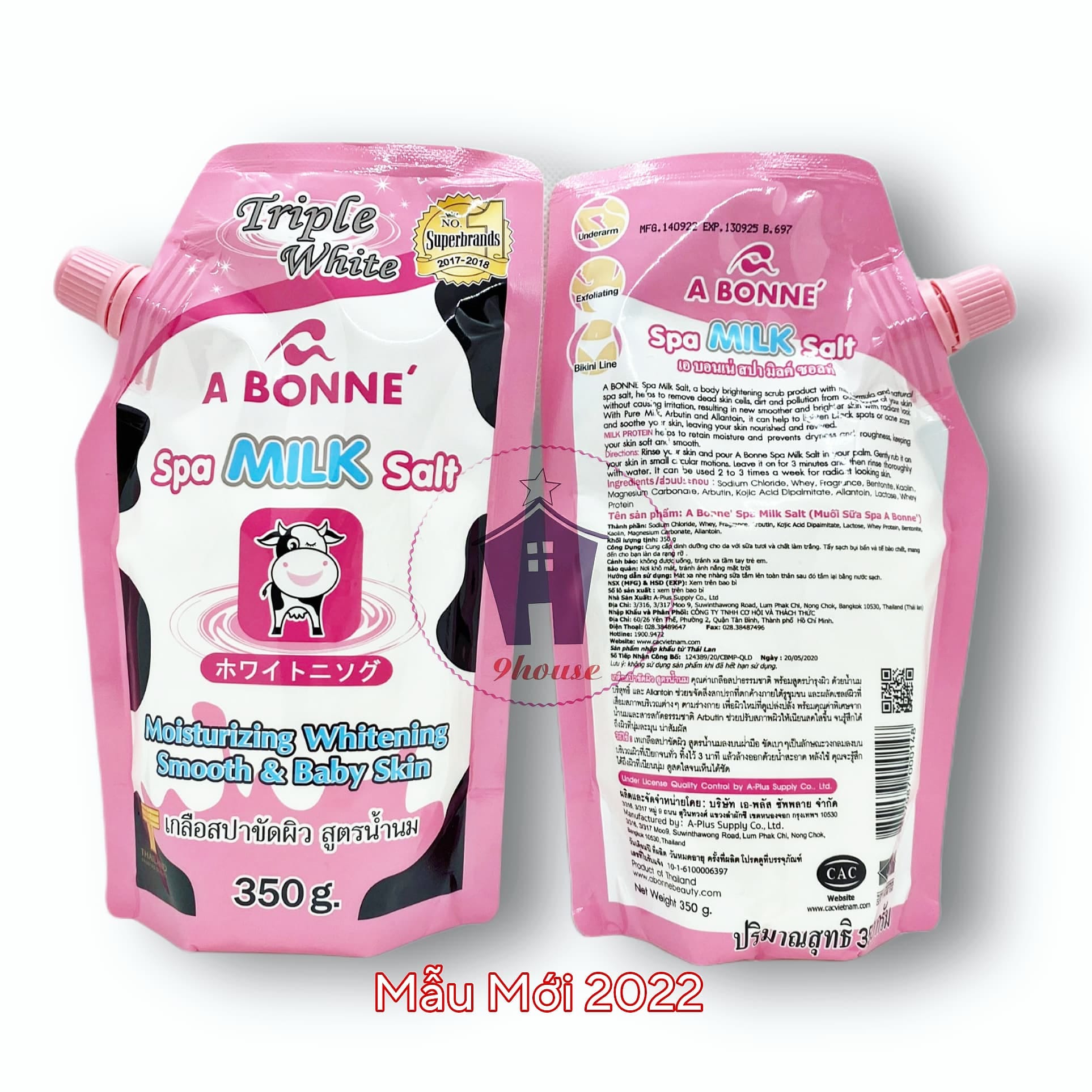 01 Muối Tắm Sữa Bò Abonne Thái Lan 350gram