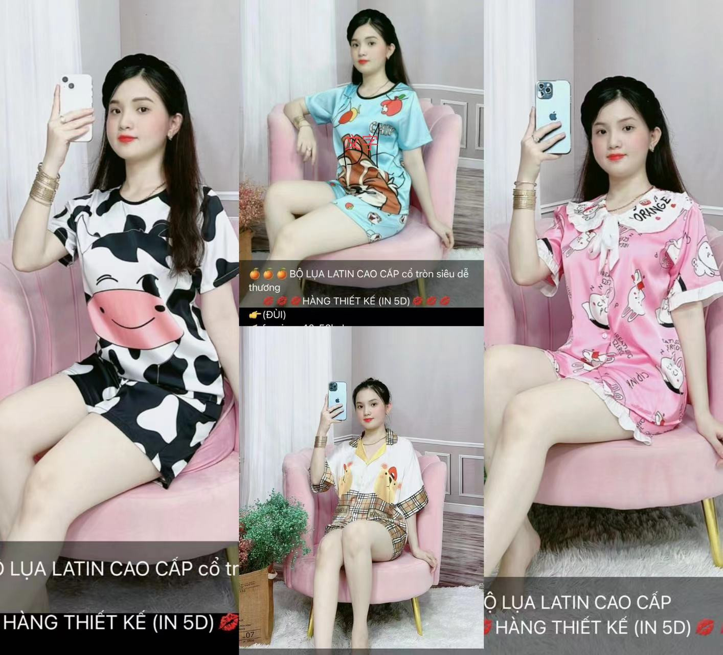 Bộ đồ ngủ pijama (đùi) cao cấp