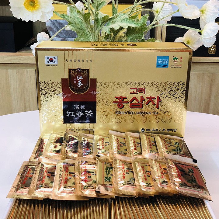 [Chính Hãng] Trà Hồng Sâm Hàn Quốc Korea Red Ginseng Tea hộp (3g x 100 gói)