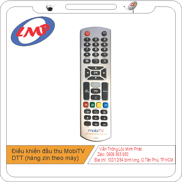 Điều khiển đầu thu MobiTV DTT (hàng zin theo máy)