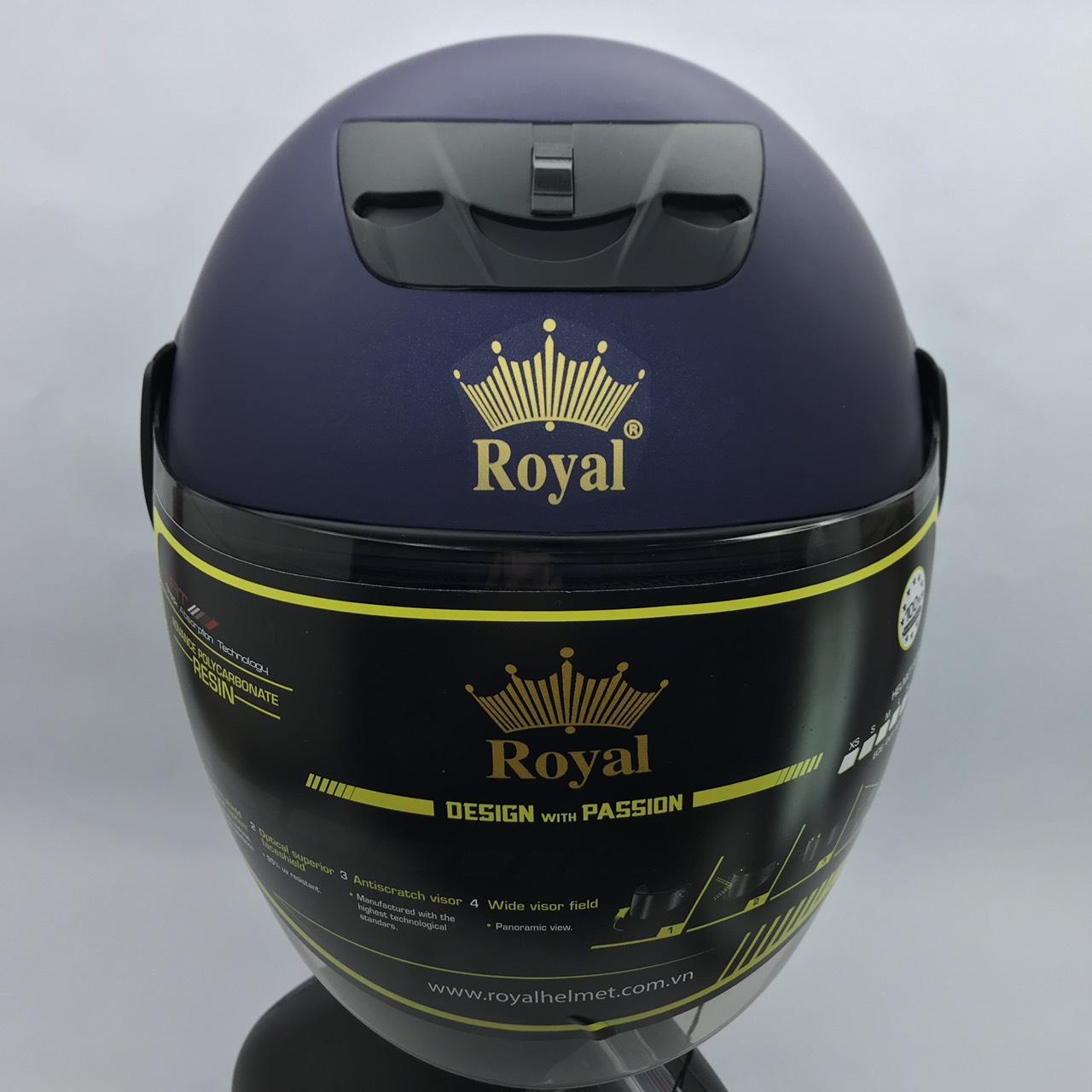[HCM]Nón bảo hiểm đạt chuẩn Royal M01 xanh than nhám