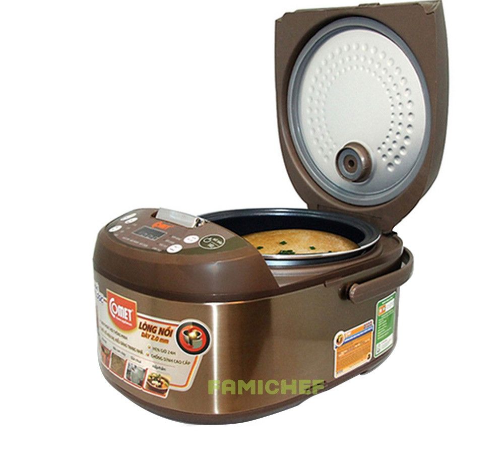 Nồi cơm điện COMET 1.8L có điện áp 220V công suất 700W tần số 50Hz chất liệu lót hợp kim nhôm thiết kế nhỏ gọn giá tốt