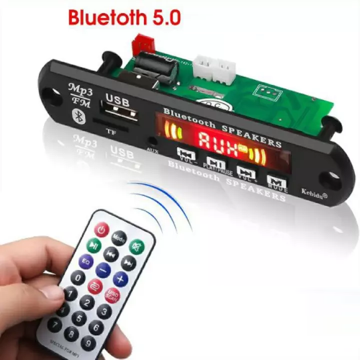 Circuit Bluetooth 5.0 MP3 WMA audio decoder USB TF FM au-Blutooth used power 5V -12 VDC