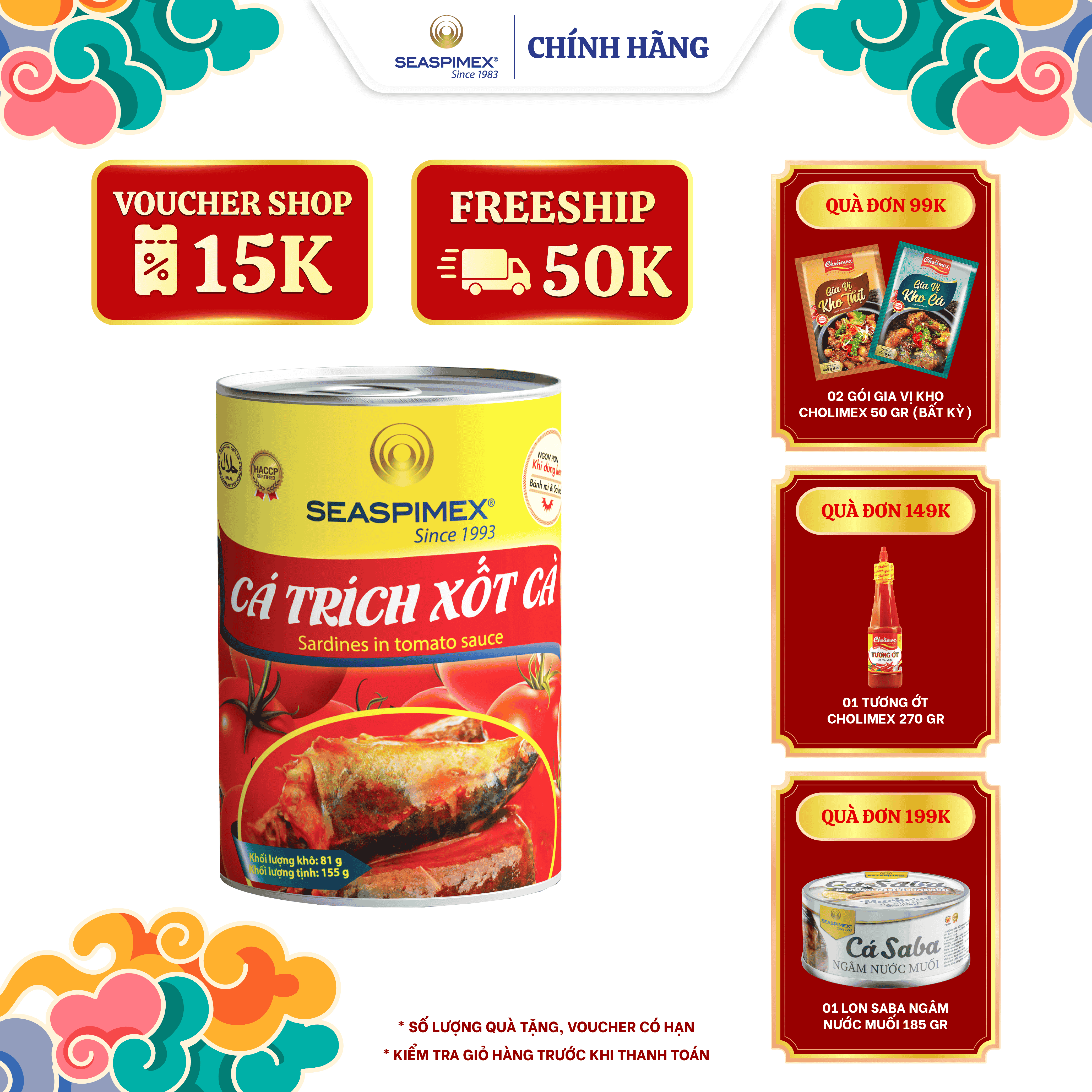 Cá Trích Xốt Cà SEASPIMEX 425gr