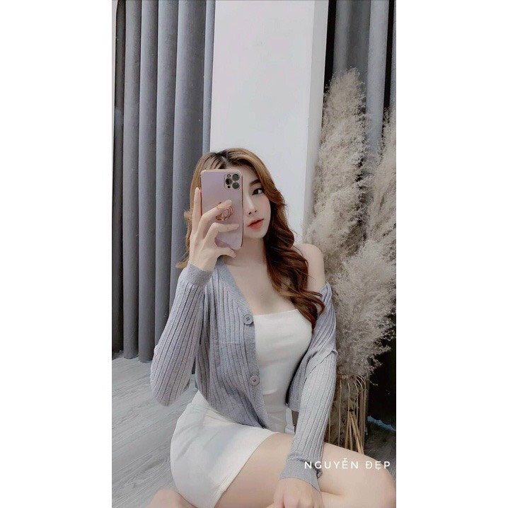 Áo len cardigan 3 khuy dài tay - mẫu thu đông mới