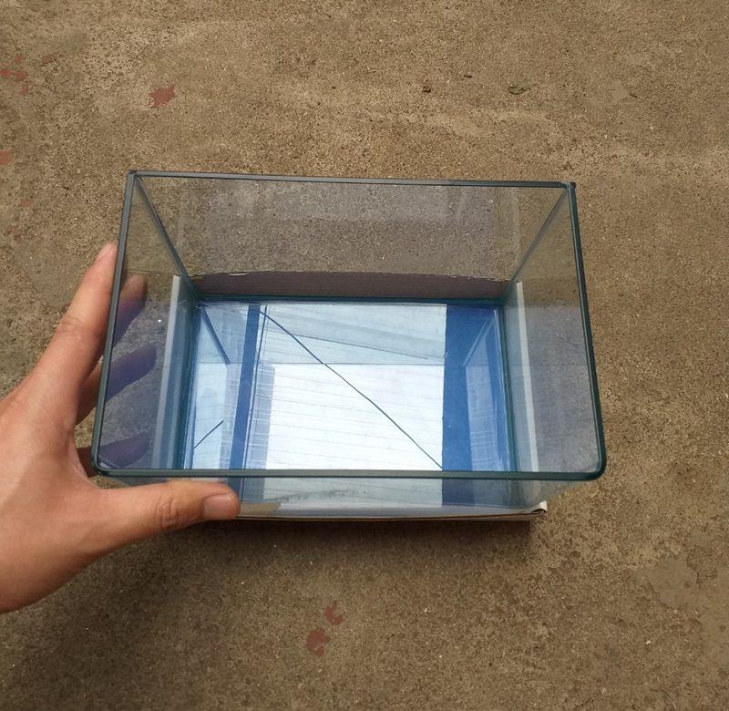 Bể cá mini đúc uốn góc cỡ 22 x 15 x 17 cm