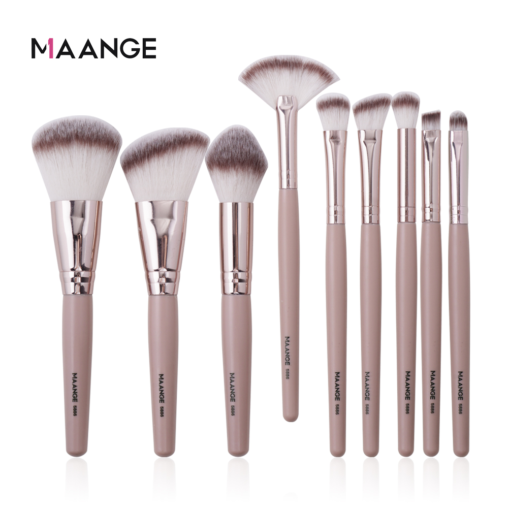 Bộ 9 cọ trang điểm MAANGE Dụng cụ làm đẹp chuyên nghiệp Với hộp