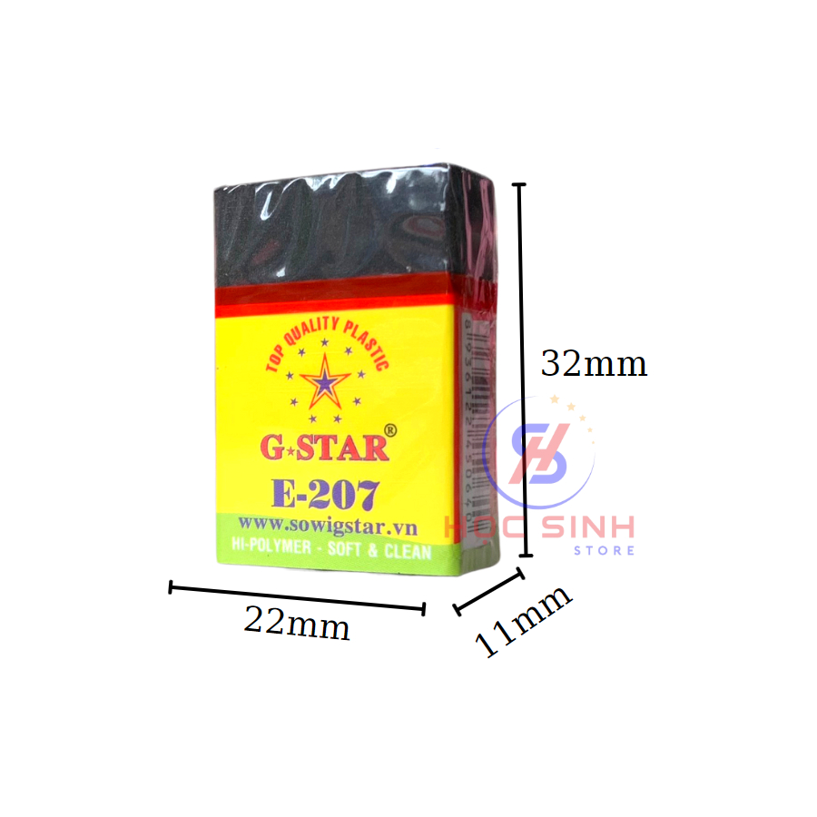 Combo 10 Cái Gôm Bút Chì G-Star E207 ( Trắng, đen ) - VPP Happy Kids
