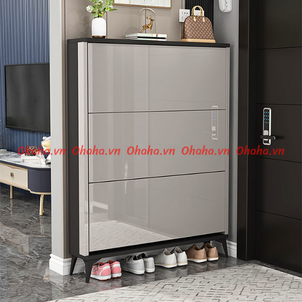 [ Freeship HCM] [ Kèm ảnh thực tế ] Tủ giày thông minh siêu mỏng cao cấp Ohaha - TGCC015