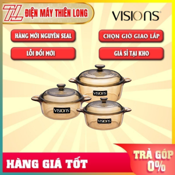 Bộ 3 nồi thủy tinh visions vs-336/cl1