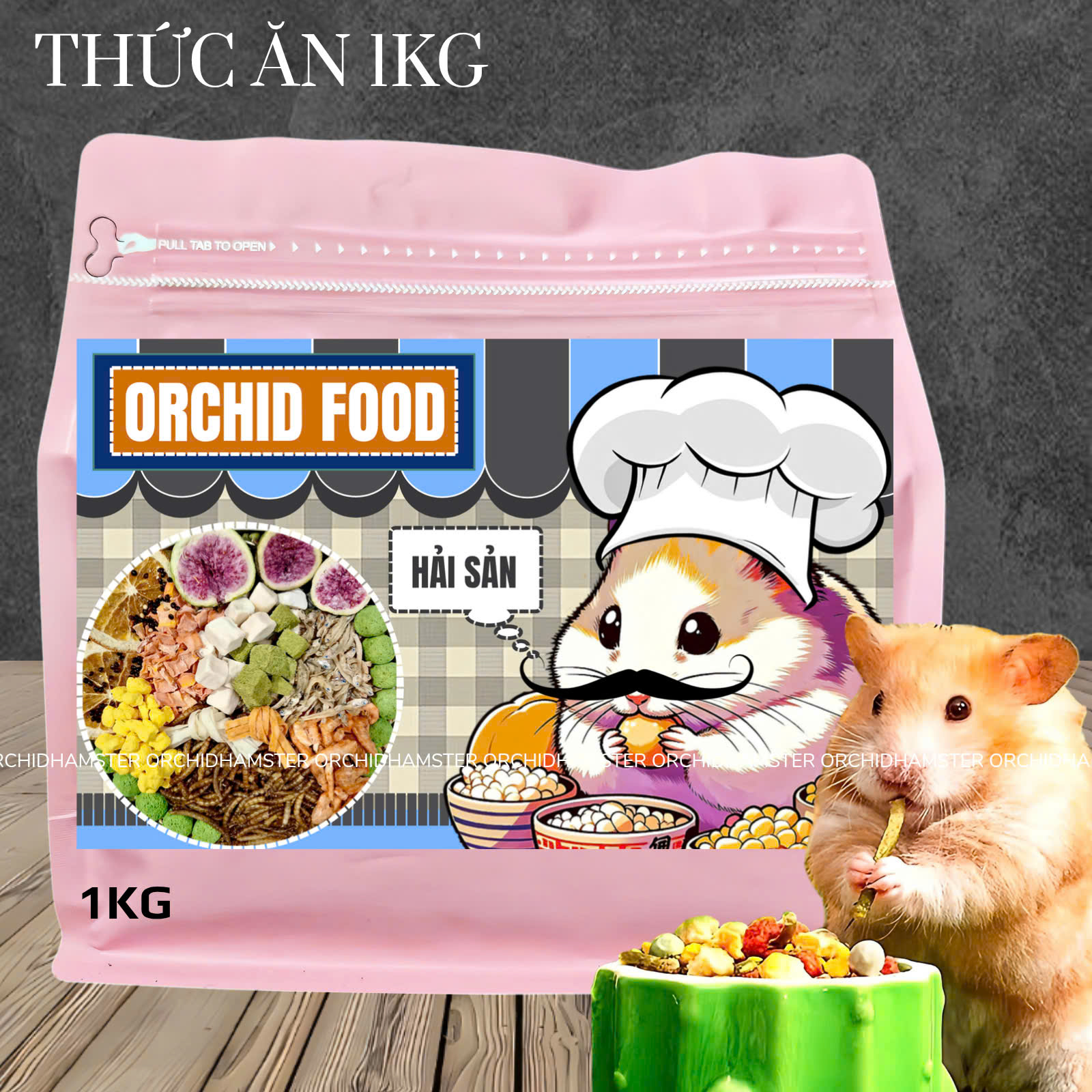 1KG Thức Ăn Hamster Cao Cấp Loại 1KG Hải Sản Hạt Lớn
