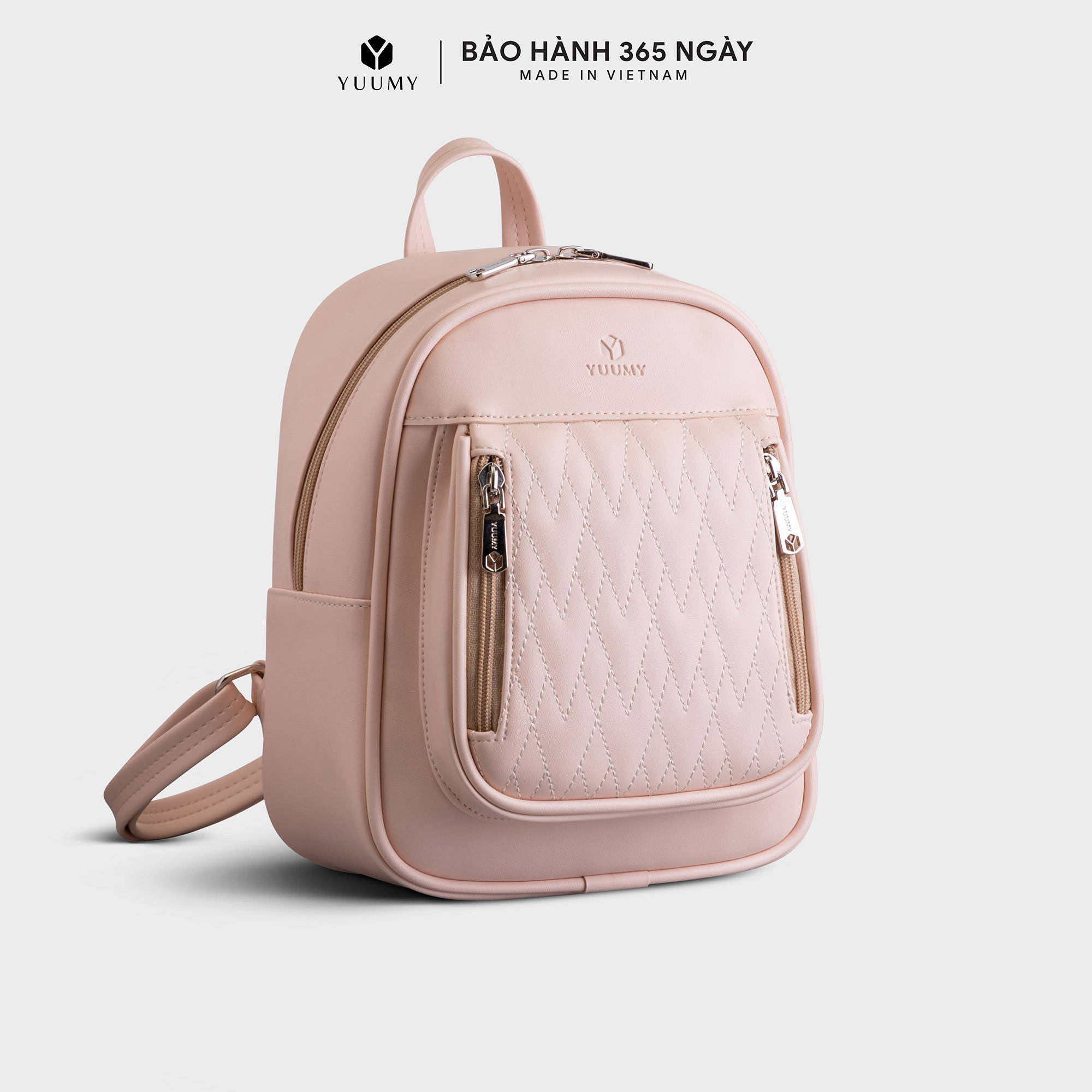 Balo da nữ phối 2 khóa kéo cao cấp yuumy seasand yba79