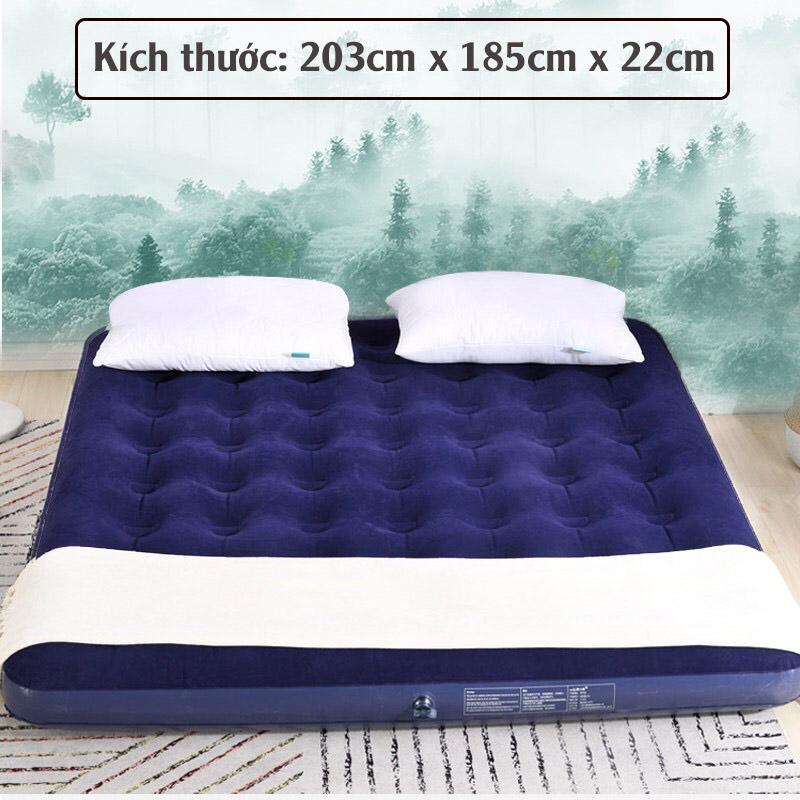 Đệm Hơi Nệm Hơi Cao Cấp BestWay Size Cỡ Đại 203cm x 185cm x 22cm Kèm Bơm Điện 2 Chiều