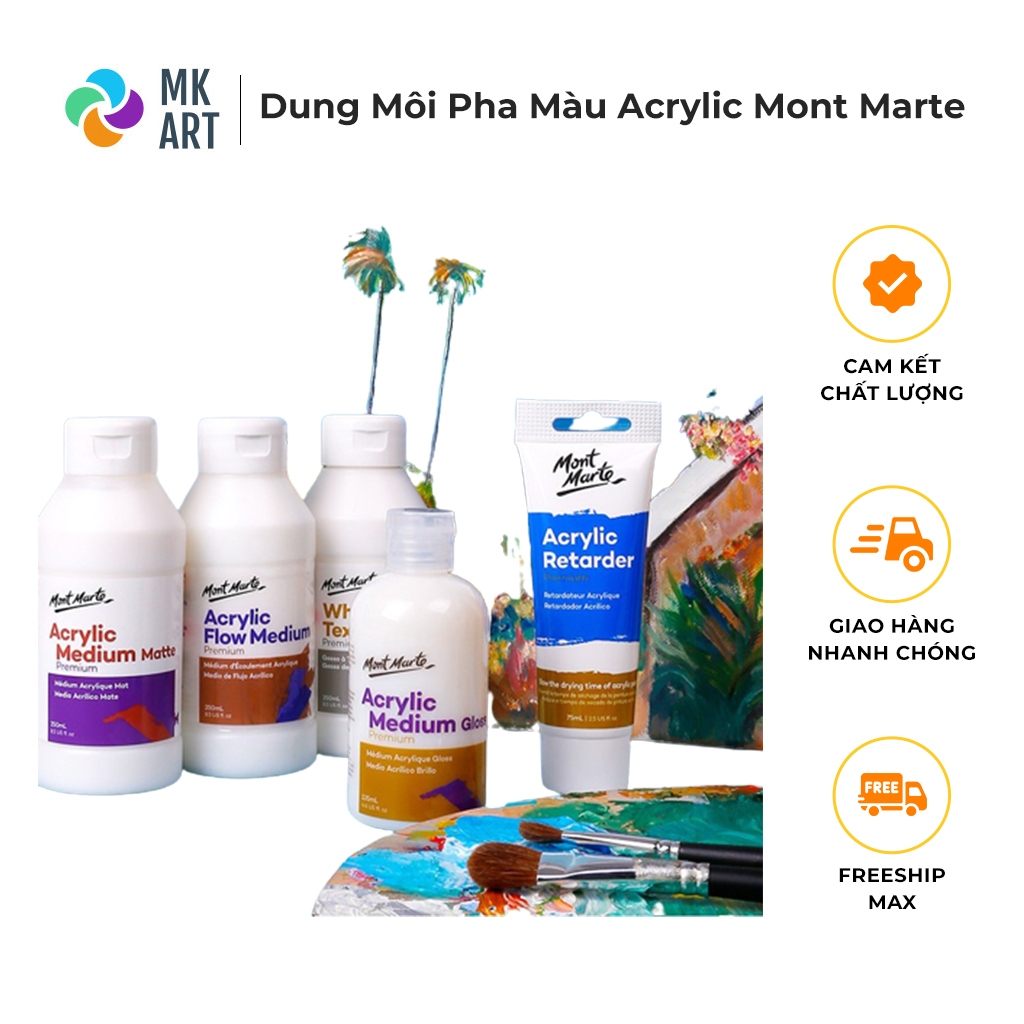 Dung môi pha màu acrylic dạng gel, lỏng cao cấp Mont Marte