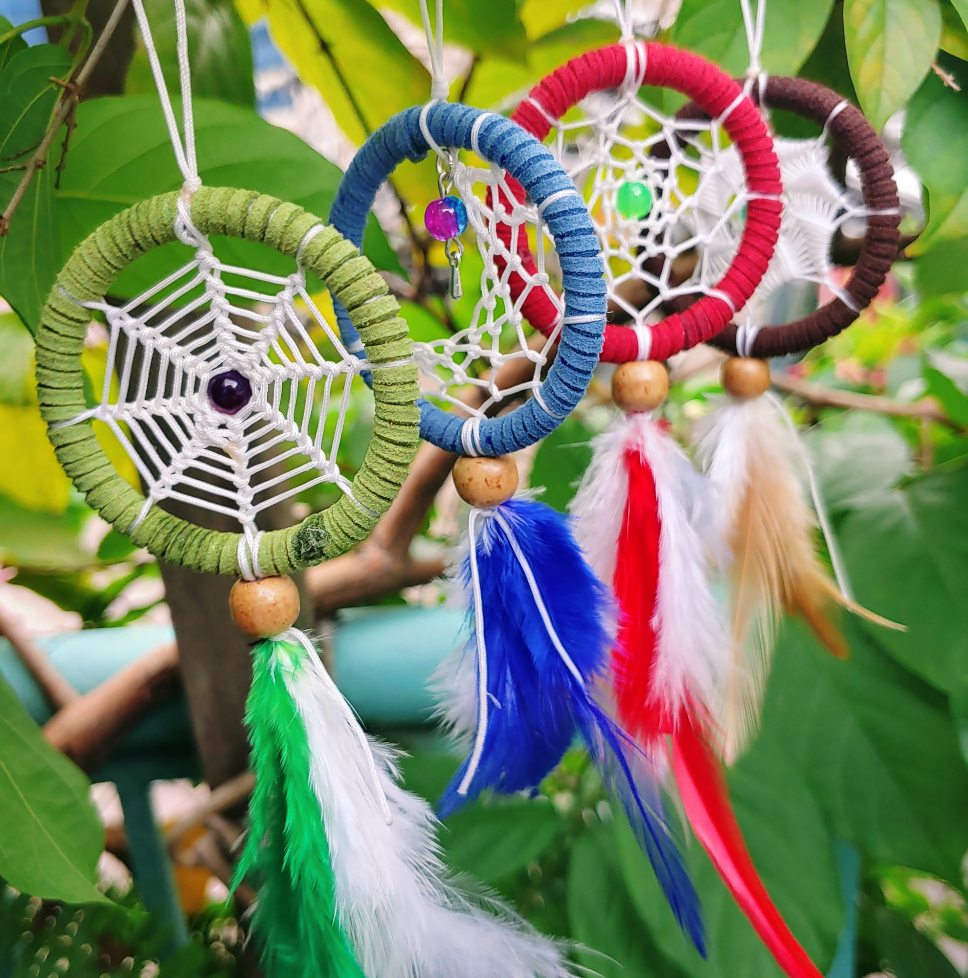 [HCM] Đinh Đang Handmade _ Móc khóa Dreamcatcher 5cm _  Passion 1 Blue