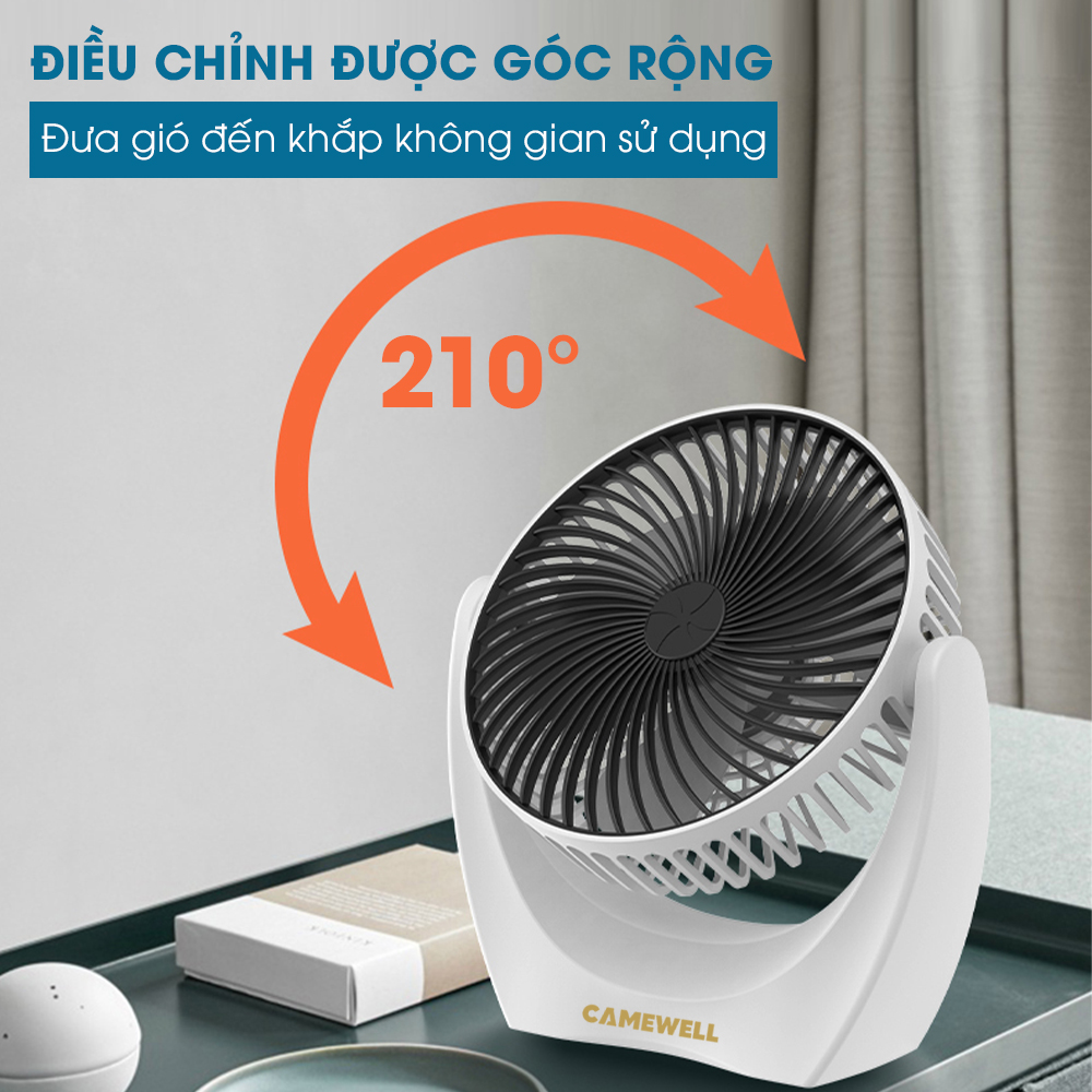 Quạt Tích Điện Mini Để Bàn Nhỏ Gọn
