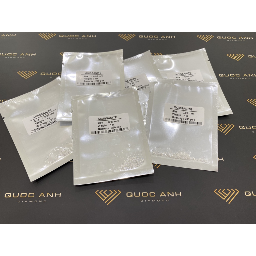 (Size 0.8 - 1.6 ly) Kim cương Moissanite Mỹ ( Đính răng hoặc chế tác trang sức) siêu đẹp