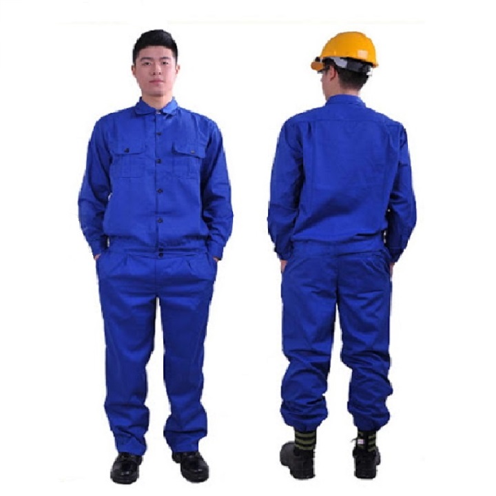 QUẦN ÁO BẢO HỘ LAO ĐỘNG, ĐỒNG PHỤC CÔNG NHÂN VẢI KAKI NAM ĐỊNH LOẠI 1 ( MÀU XANH DƯƠNG )