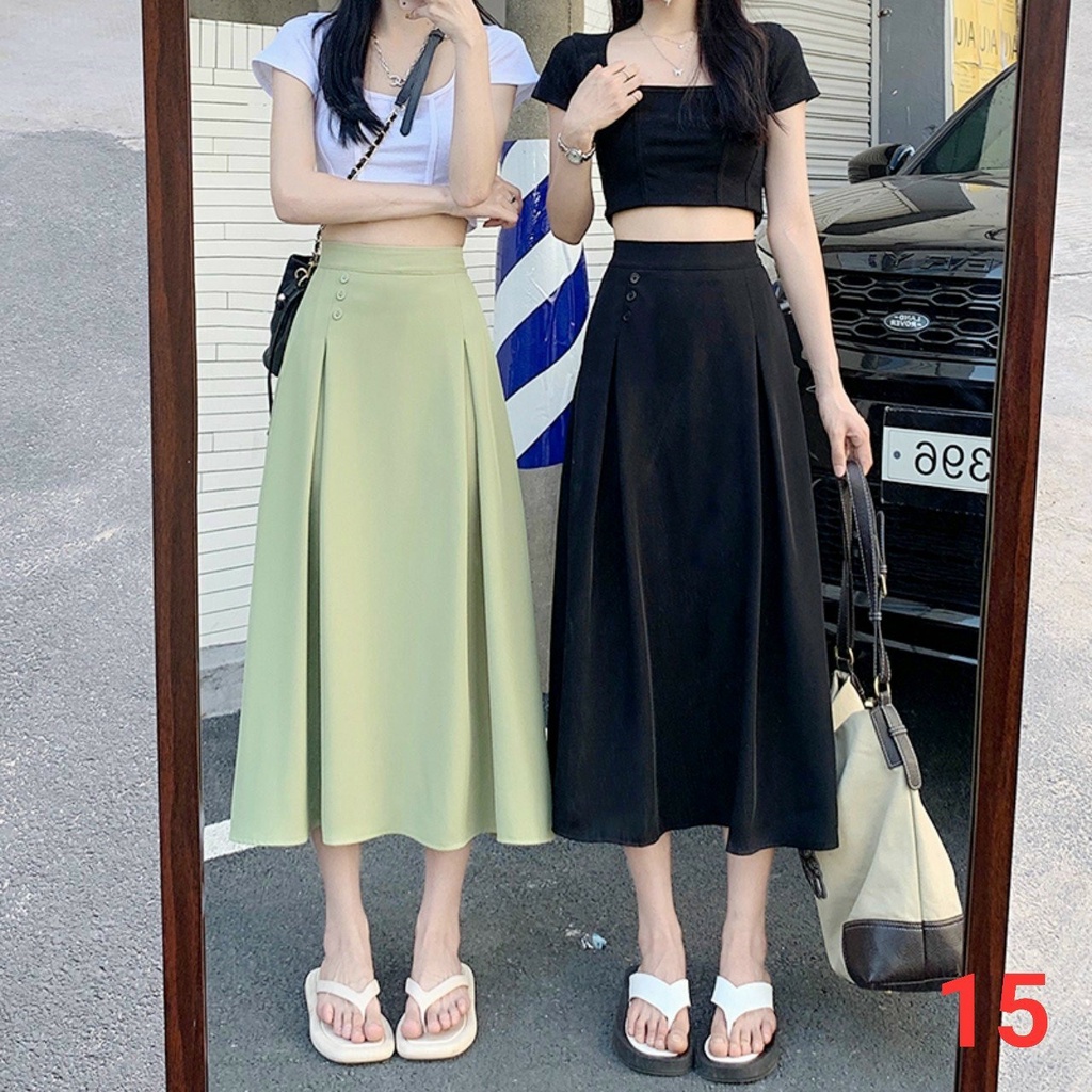Chân Váy Ulzzang Xếp Ly Dáng Dài - Dư Tú Lệ