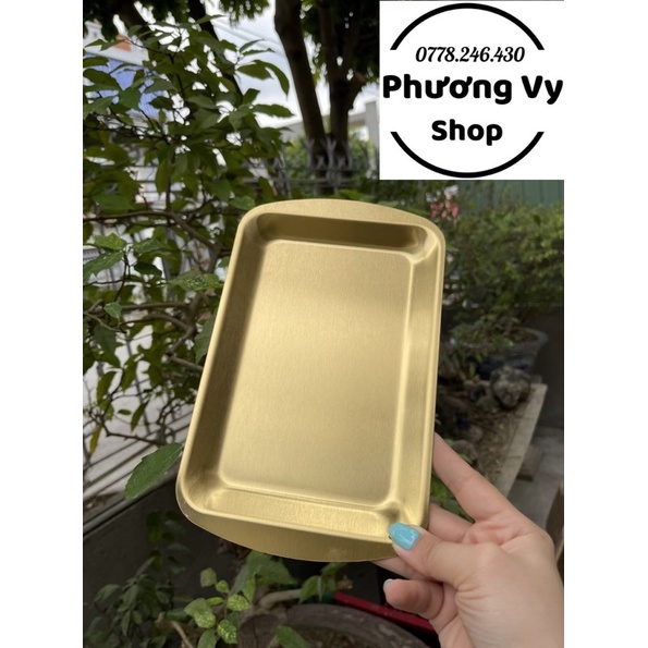 Khay, chén inox mạ vàng
