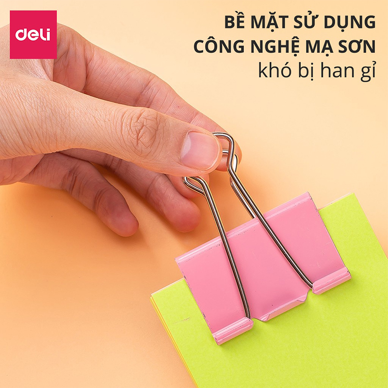 Kẹp bướm màu 25mm 8554 A (Deli)