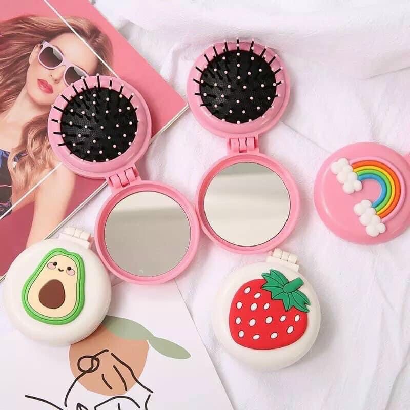Gương lược gấp gọn mini