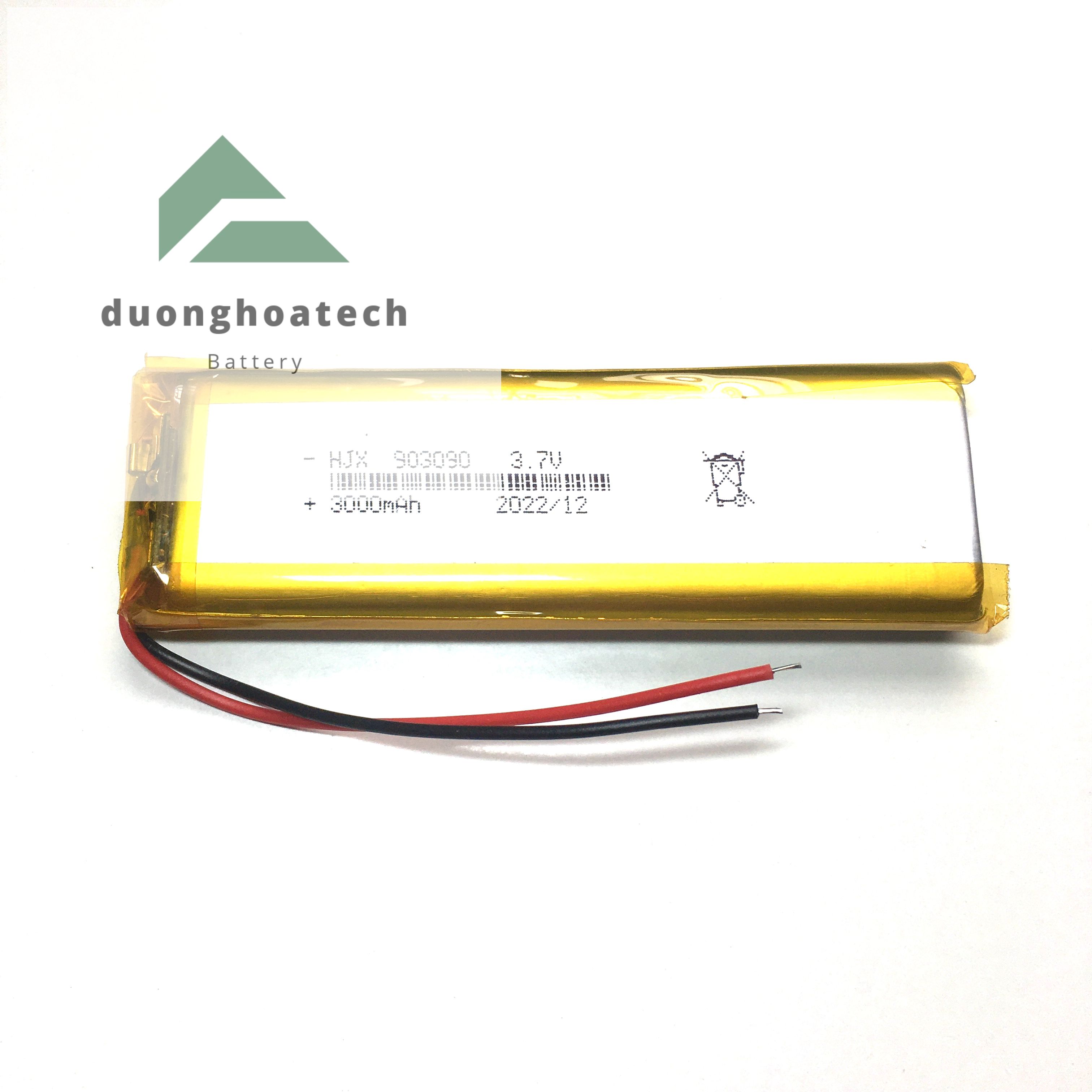 Pin li-po lithium polymer 3.7v dung lượng 3000mah 9x30x90mm dùng cho loa bluetooth và thiết bị điện tử