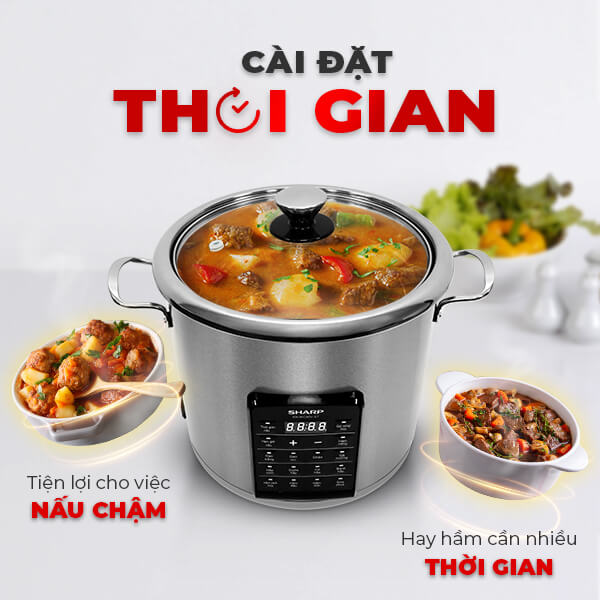 Nồi điện đa năng Sharp KN-MC90V-ST (9 Lít)
