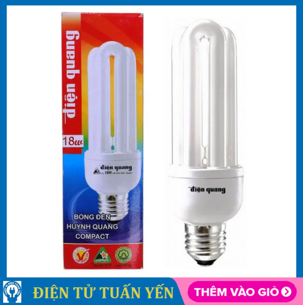 Đèn compact Điện Quang 3U công suất 18W ánh sáng trắng - Hàng chính hãng