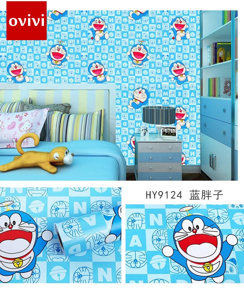 Giấy dán tường 10m phòng ngủ doremon giá rẻ đẹp cho phòng bé