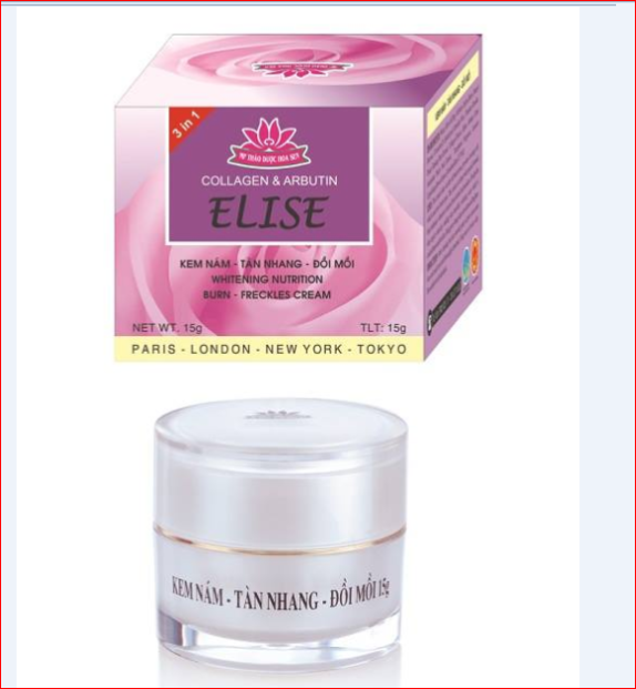 Kem Elise nám,  tàn nhang, đồi mồi 15g