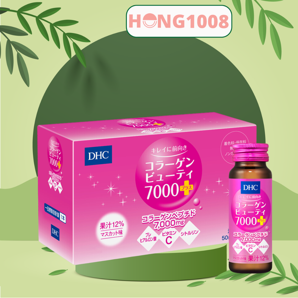Nước uống Collagen nước DHC Collagen Beauty 7000 Plus hộp 10 chai 50ml - giúp đẹp da và ngăn ngừa lão hóa - Shop Hong1008