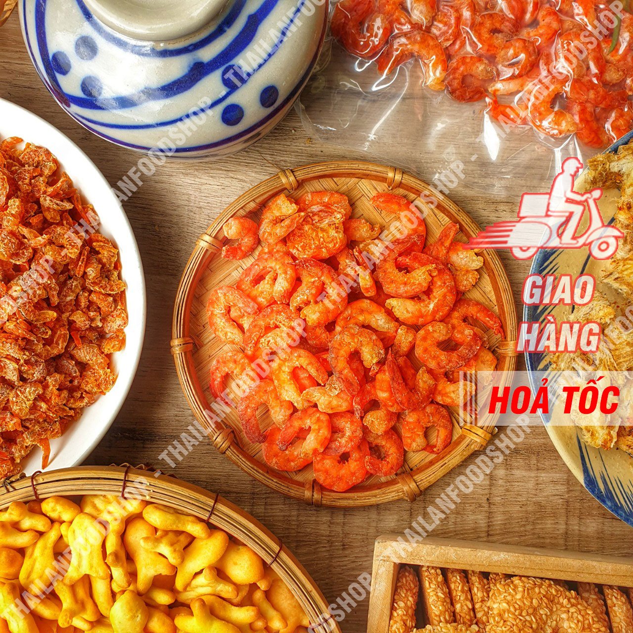 Tôm Biển Tươi Sấy Mộc Size To (Ăn Liền) Túi 100Gram (Hút Chân Không)