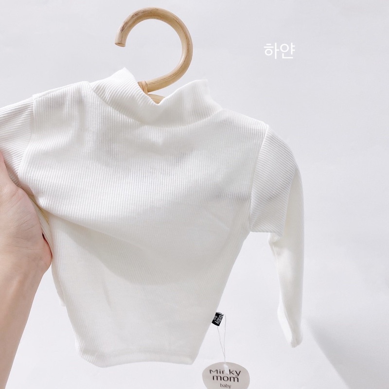 Áo giữ nhiệt cổ 3 phân thun gân Hàn cho bé trai bé gái